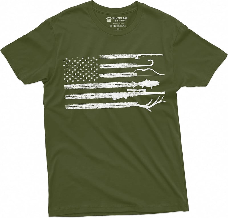 Patriotic Men's Camo Fishing Shirt - Father's Day Gift