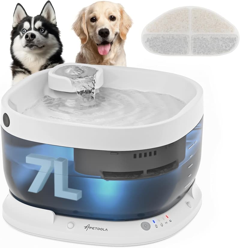 Cordless Dog Water Fountain with Motion Sensor, 7L Capacity