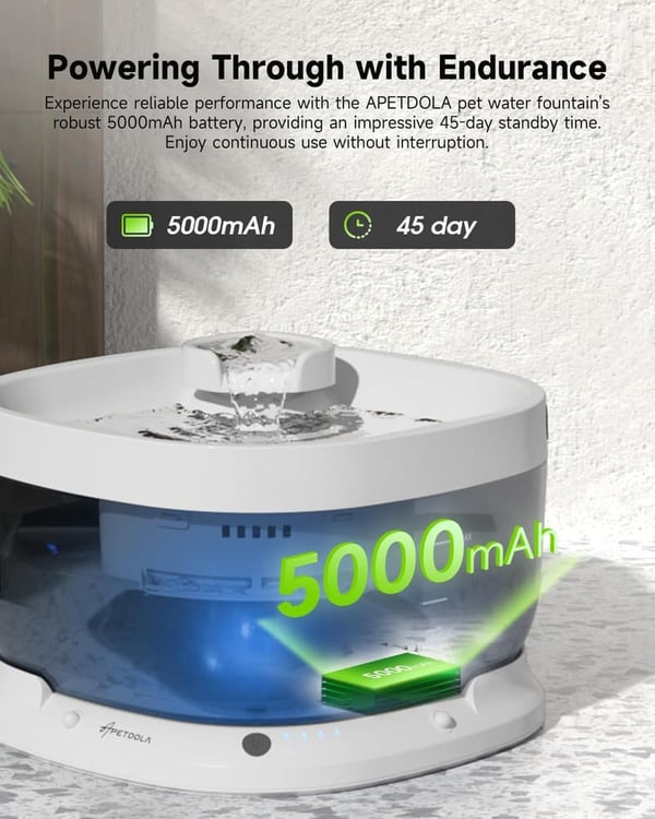 Cordless Dog Water Fountain with Motion Sensor, 7L Capacity