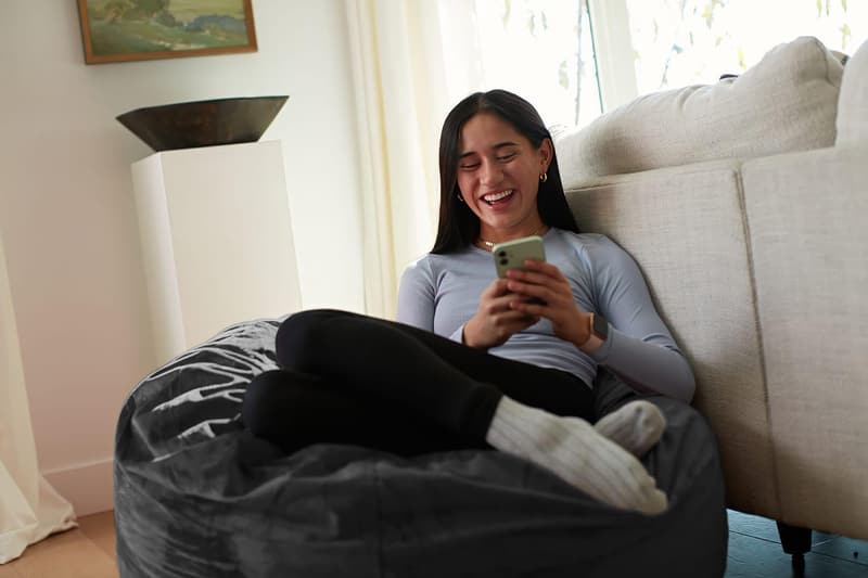Plush Memory Foam Bean Bag Chair - 3ft Charcoal Microsuede