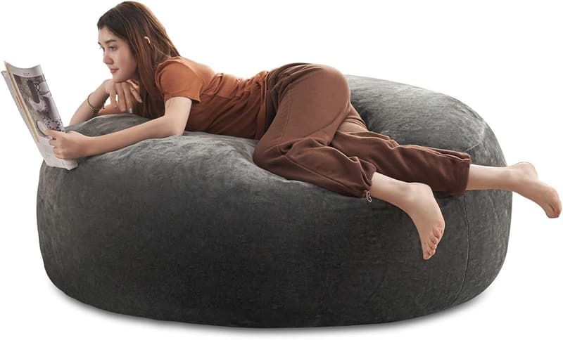 Oversized 5FT Memory Foam Bean Bag Chair - Dark Grey