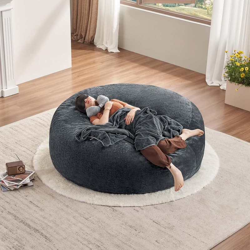 Oversized 5FT Memory Foam Bean Bag Chair - Dark Grey