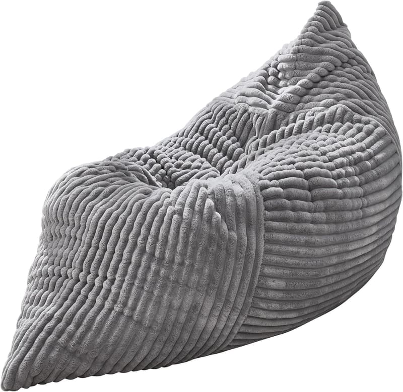 Giant 3-in-1 Convertible Bean Bag Chair for Adults - Grey