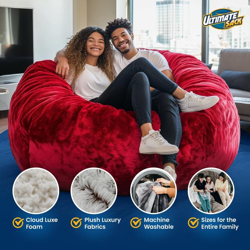 Oversized Cloud Fur Bean Bag Chair for Adults