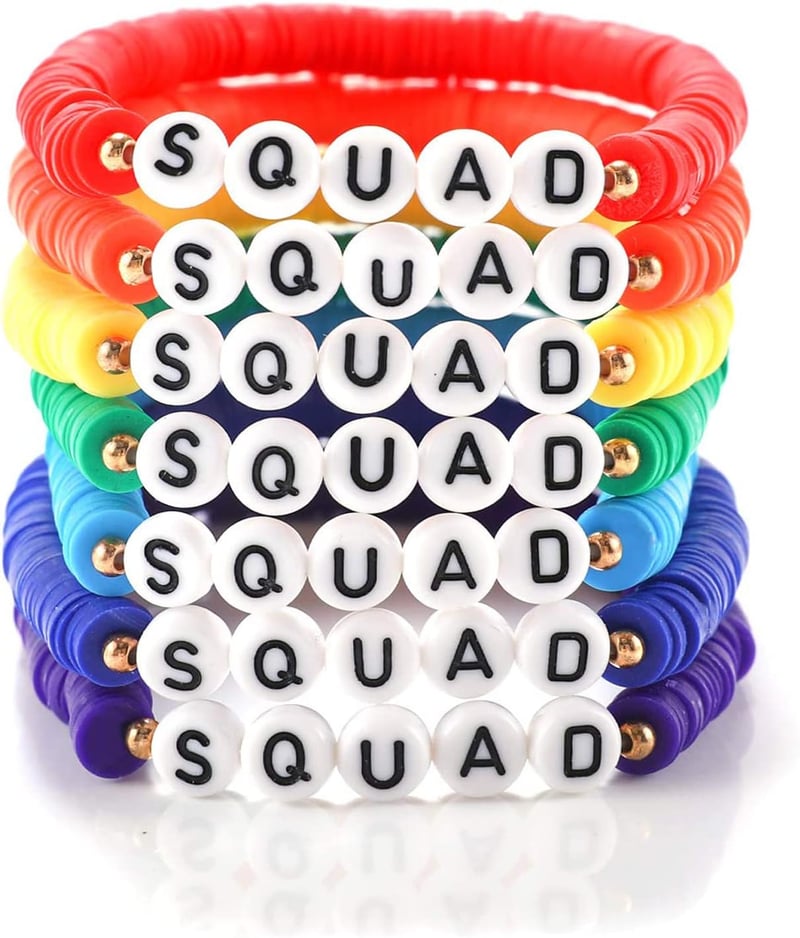 Colorful Rainbow Heishi Bracelets Set for Women - Stackable Stretch Beads