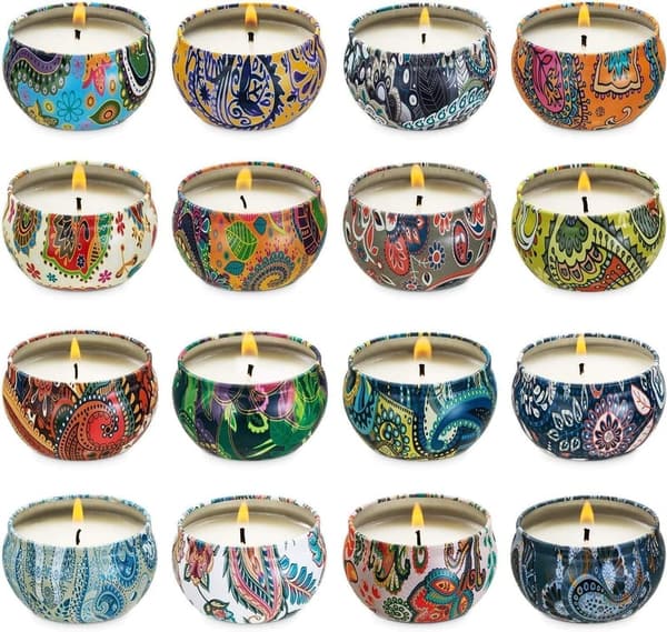 Relaxation Gift Set: 16 Small Soy Wax Scented Candles