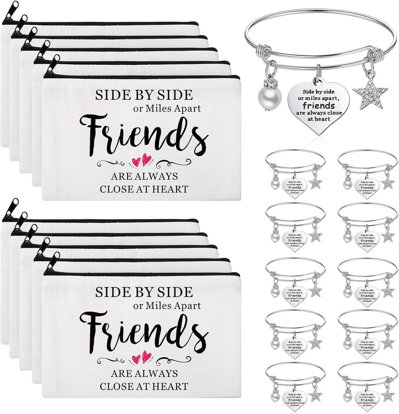Galentine's Day Bracelets and Makeup Bags for Women Friends