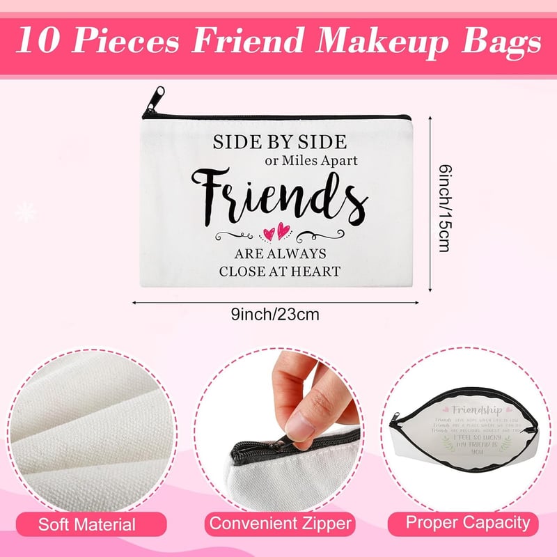Galentine's Day Bracelets and Makeup Bags for Women Friends