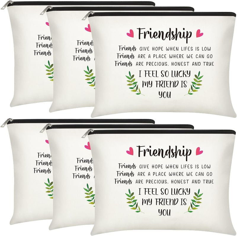 Friendship Travel Cosmetic Bags Set for Women, Leaf Pattern