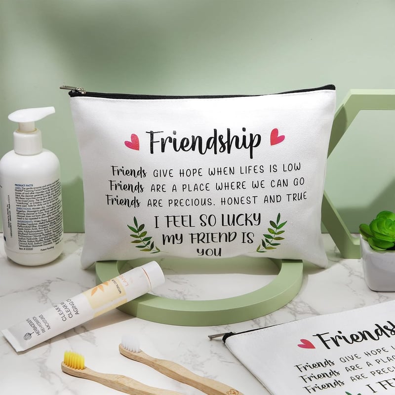 Friendship Travel Cosmetic Bags Set for Women, Leaf Pattern