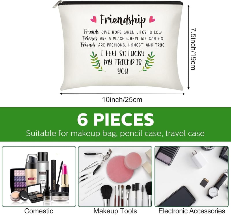 Friendship Travel Cosmetic Bags Set for Women, Leaf Pattern