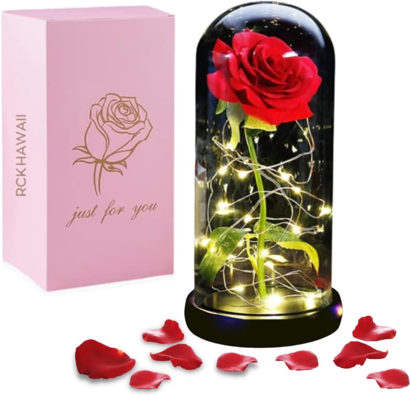 Romantic Glass Dome Enchanted Rose - Gifts for Her