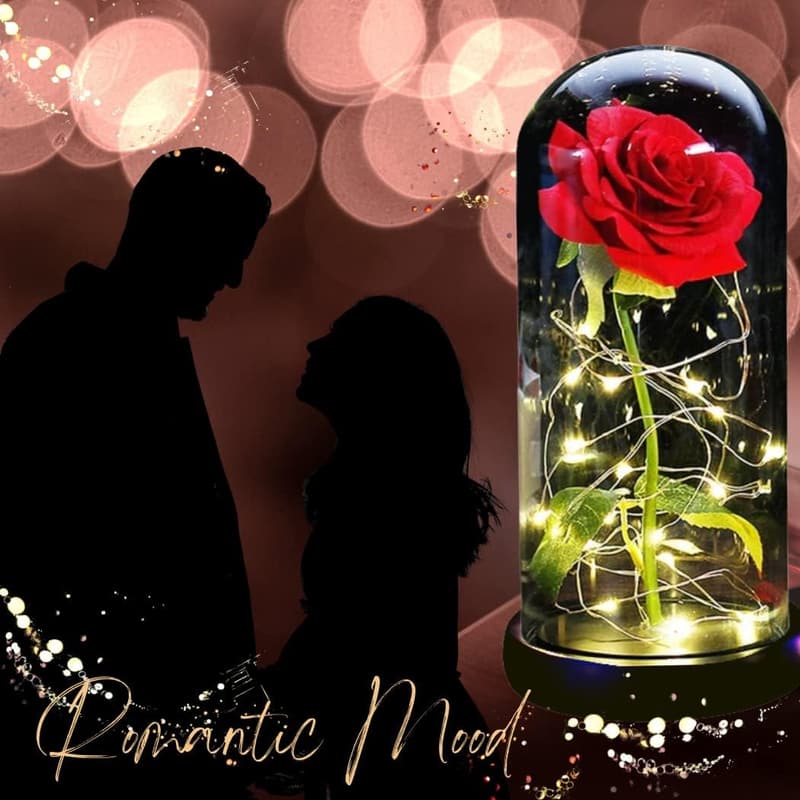 Romantic Glass Dome Enchanted Rose - Gifts for Her