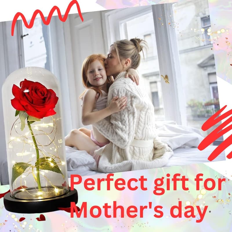 Romantic Glass Dome Enchanted Rose - Gifts for Her