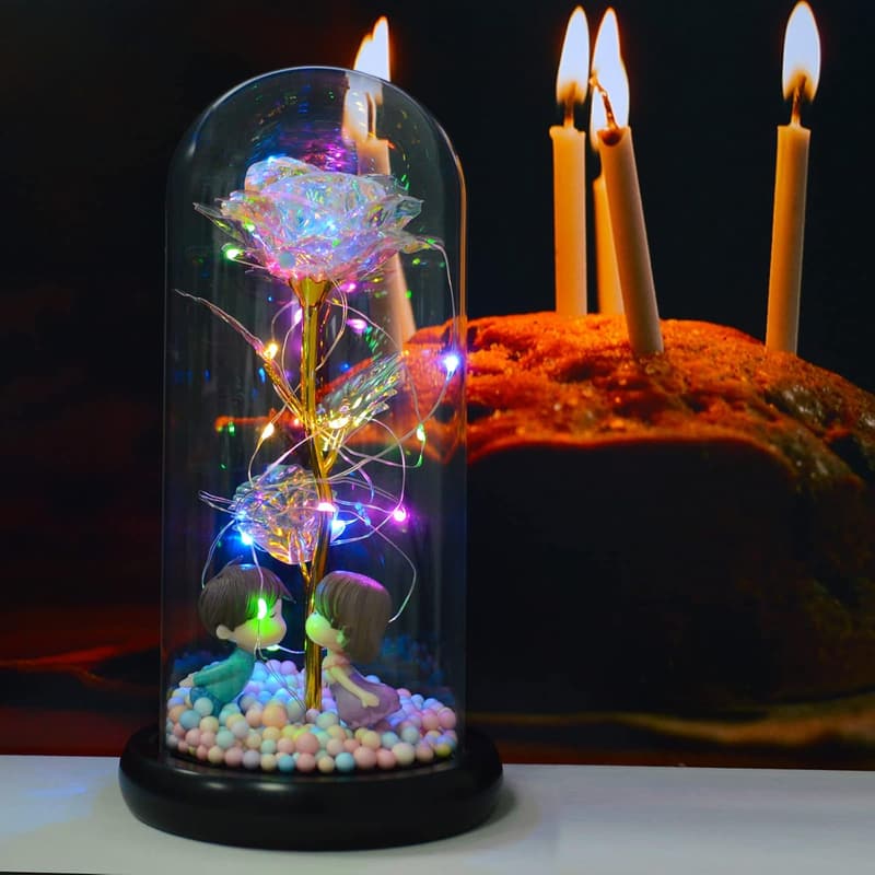 Romantic Galaxy Flower Rose Gift for Girlfriend's Birthday