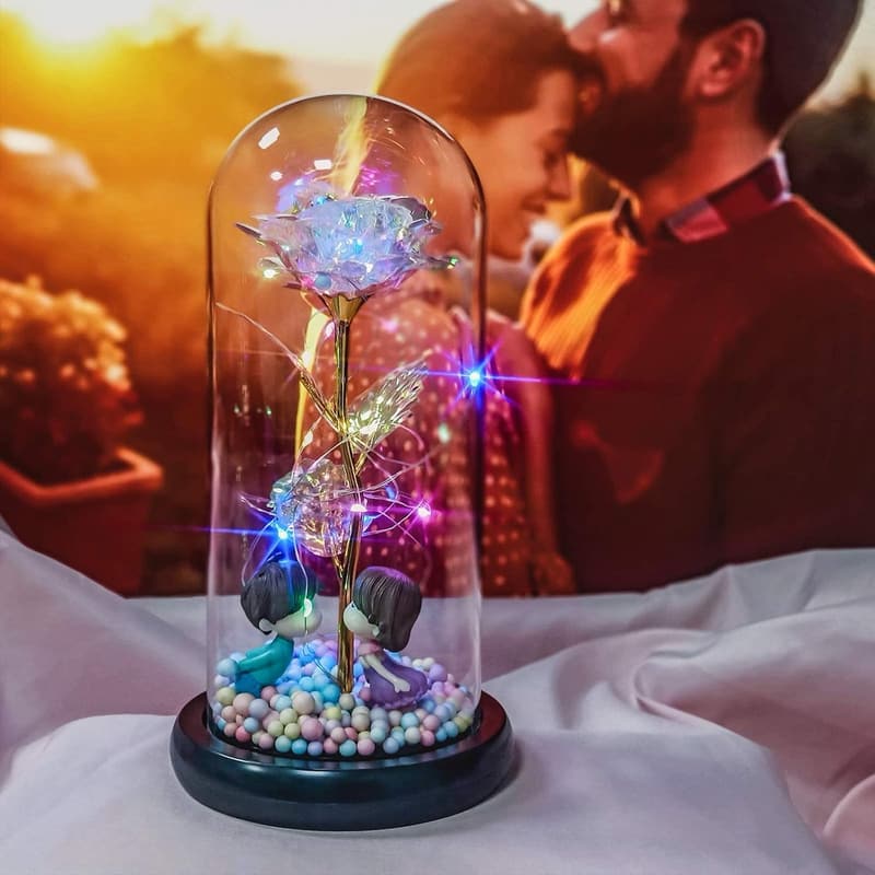 Romantic Galaxy Flower Rose Gift for Girlfriend's Birthday