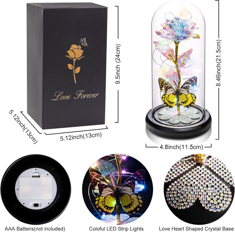 Eternal Glass Rose with LED Light - Mother's Day Gift for Mom