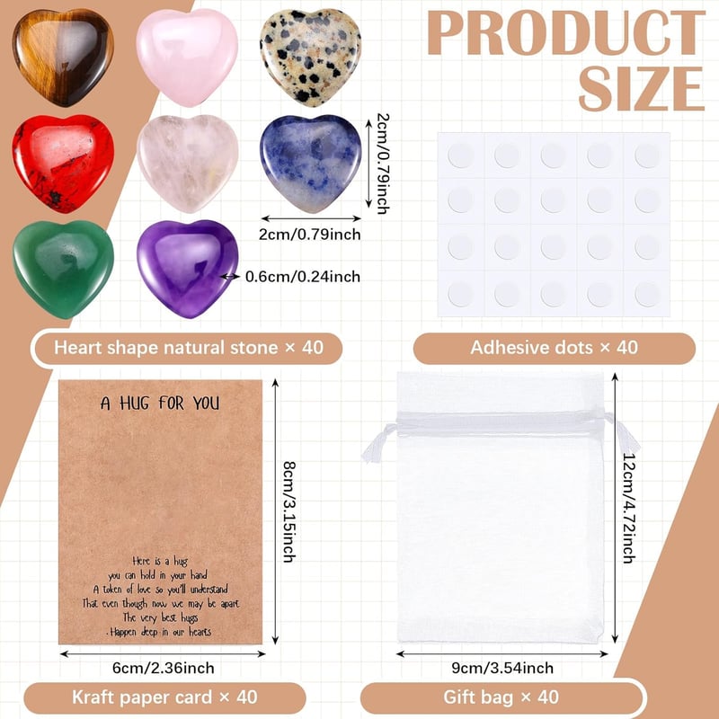 Bulk Pocket Hug Token Sets with Heart-Shaped Keepsake Cards
