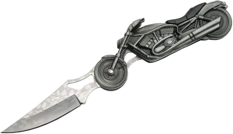 Motorcycle Handle Folding Knife with LED Headlight