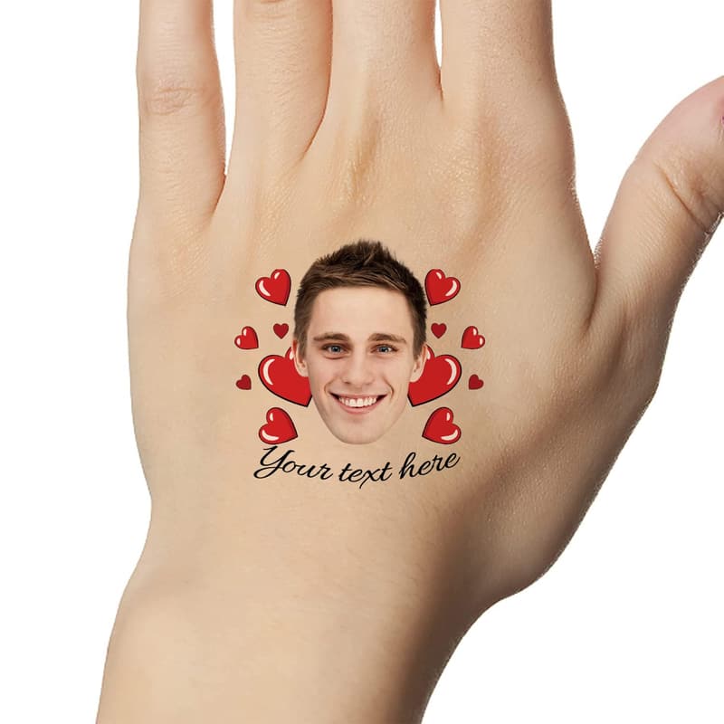 Custom Temporary Face Tattoos Set for Birthday or Wedding, 15 Pieces