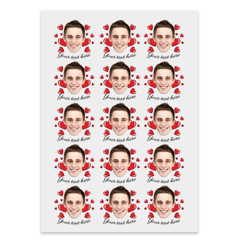 Custom Temporary Face Tattoos Set for Birthday or Wedding, 15 Pieces