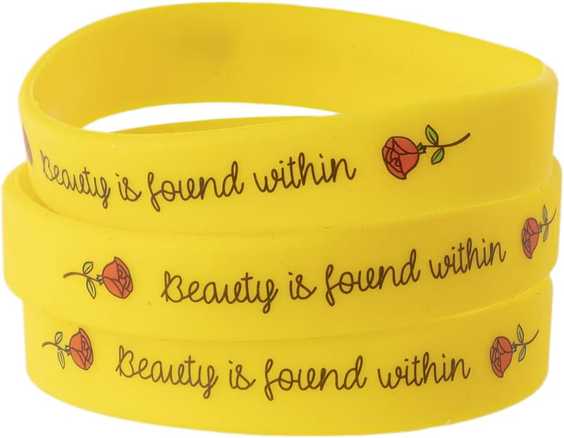 Beauty and the Beast Silicone Wristbands - 24 Pack for Girls