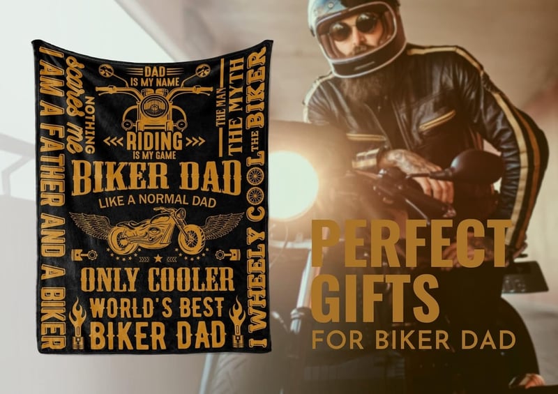 Father's Day Throw Blanket for Biker Dad & Grandpa