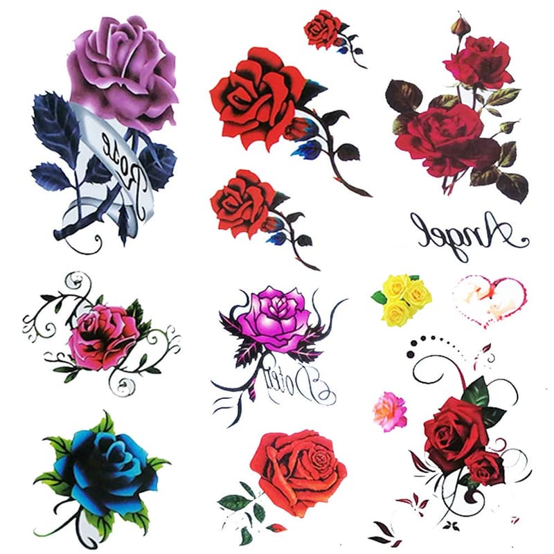Temporary Floral Tattoos Set for Women - Waterproof & Long-Lasting