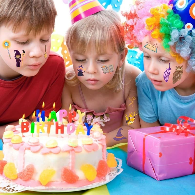 Wizard Birthday Party Temporary Tattoos - Magical Halloween Favors