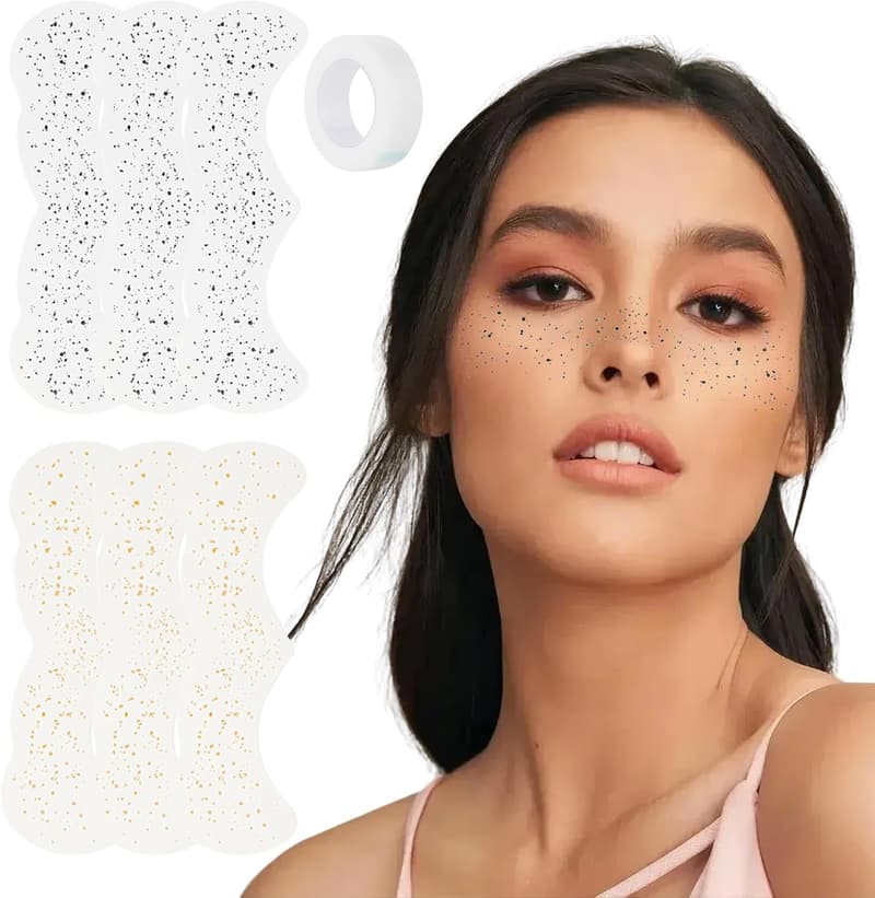 Glitter Freckles Temporary Face Tattoos for Women - 6 Pcs