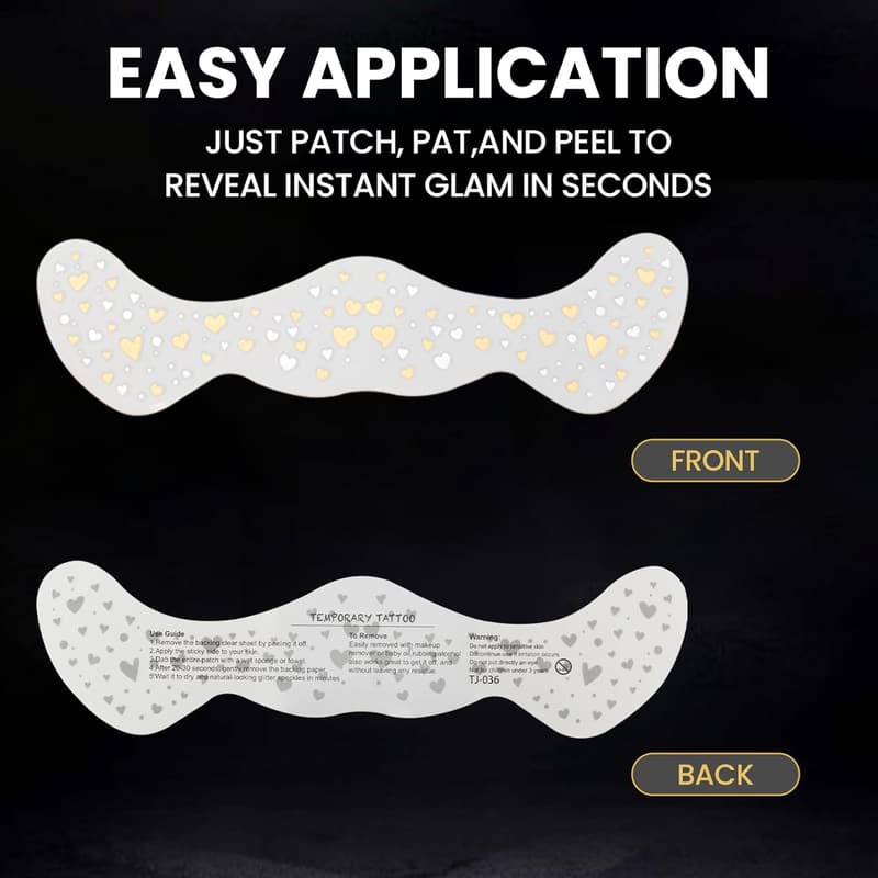 Glitter Freckles Temporary Face Tattoos for Women - 6 Pcs