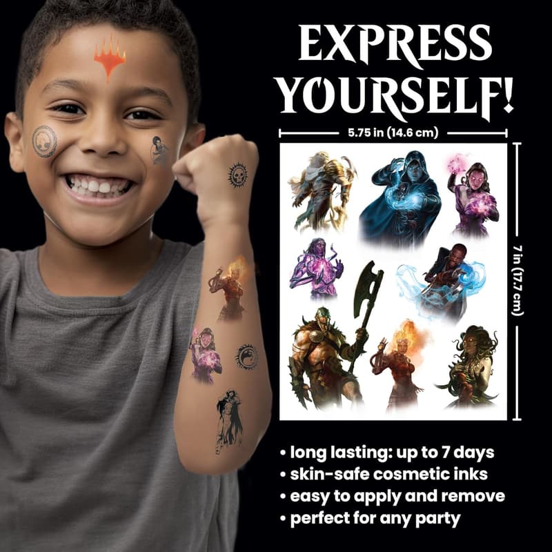 Magic: The Gathering Temporary Tattoos for Kids' Birthday Parties
