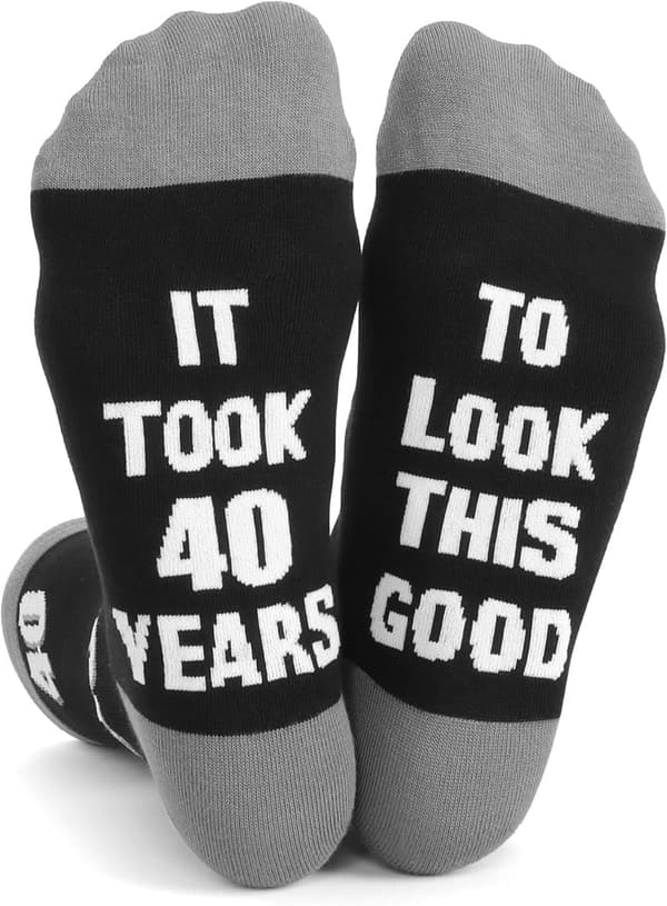 Funny Black Cotton Socks for Men's 40th, 50th, 60th Birthdays