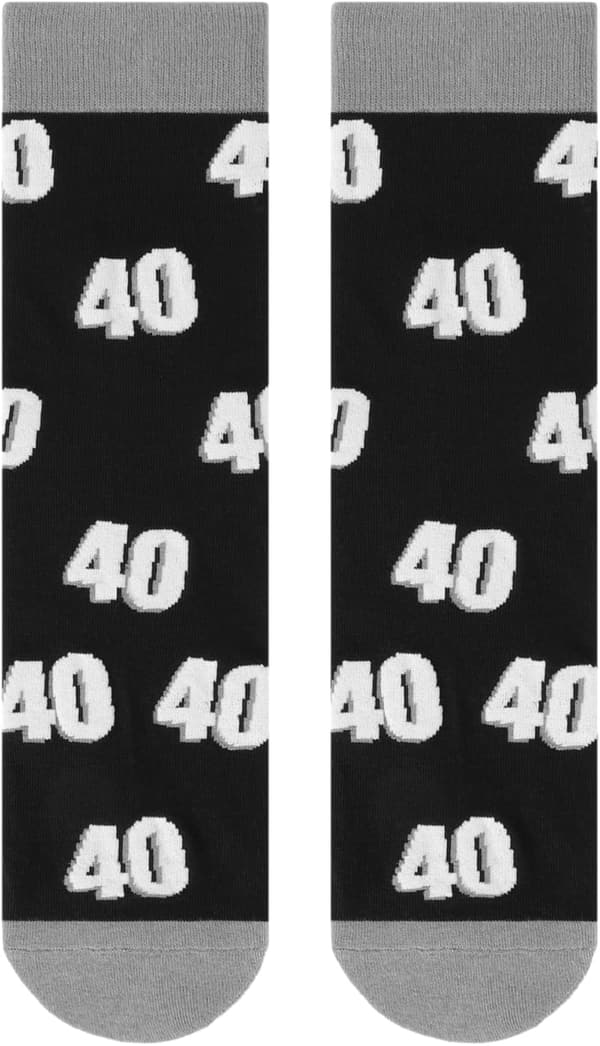 Funny Black Cotton Socks for Men's 40th, 50th, 60th Birthdays