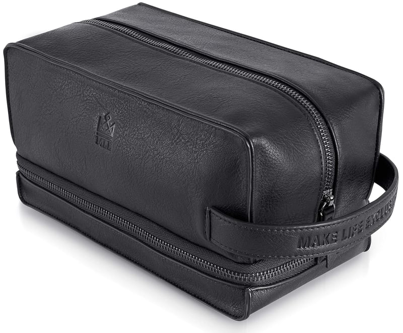 Men's Leather Dopp Kit for Travel & Grooming Essentials