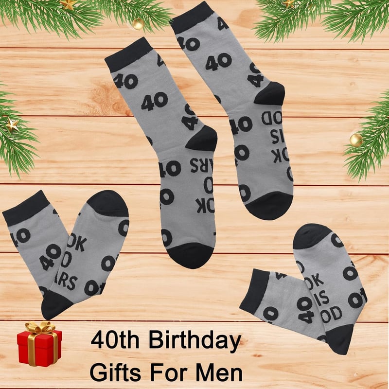 Milestone Birthday Socks for Men (30-90 Years Old)