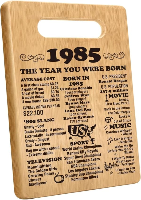 40th Birthday Cutting Board Gift for Him & Her