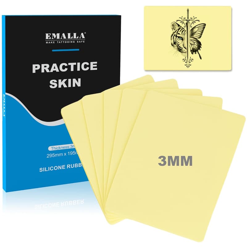 Large Double-Sided Silicone Tattoo Practice Skin - 5pcs