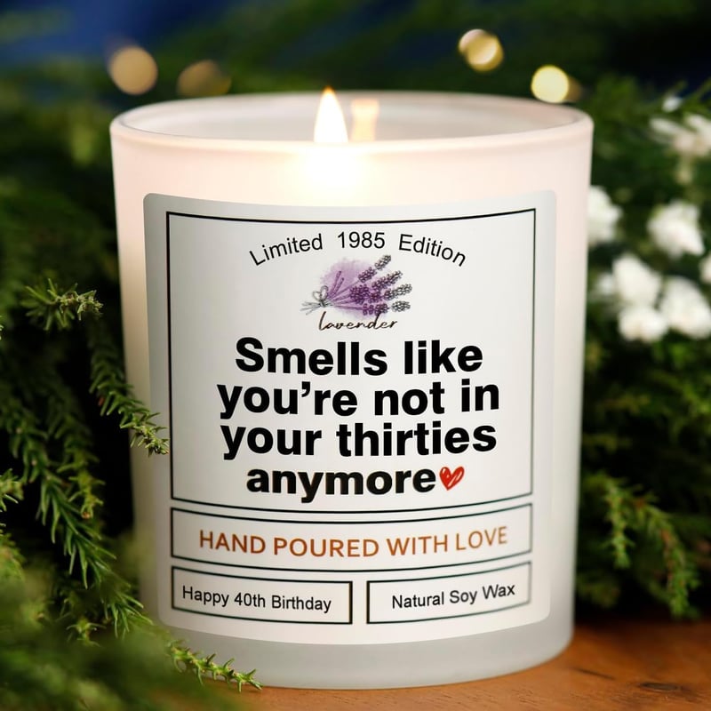 40th Birthday Candle Gift for Men and Women