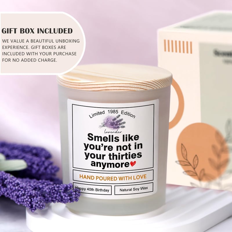 40th Birthday Candle Gift for Men and Women