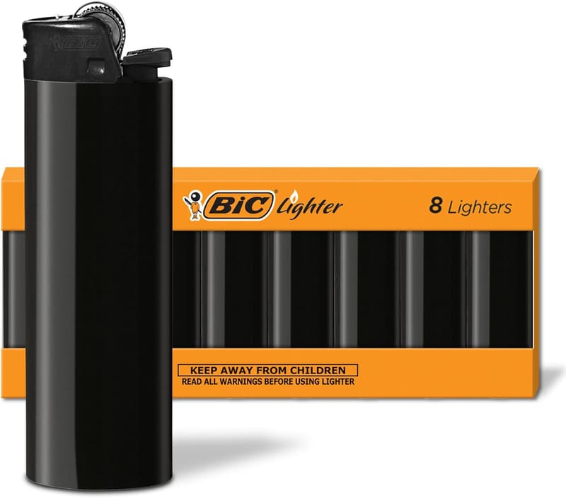 BIC Maxi Pocket Lighters, Black, 8 Count Pack