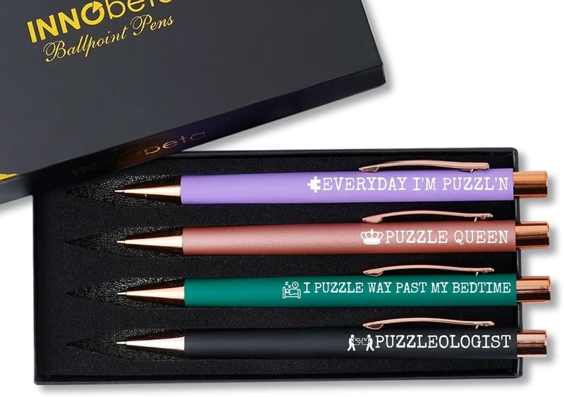 Puzzle Lover's Birthday Ballpoint Pen Set of 4