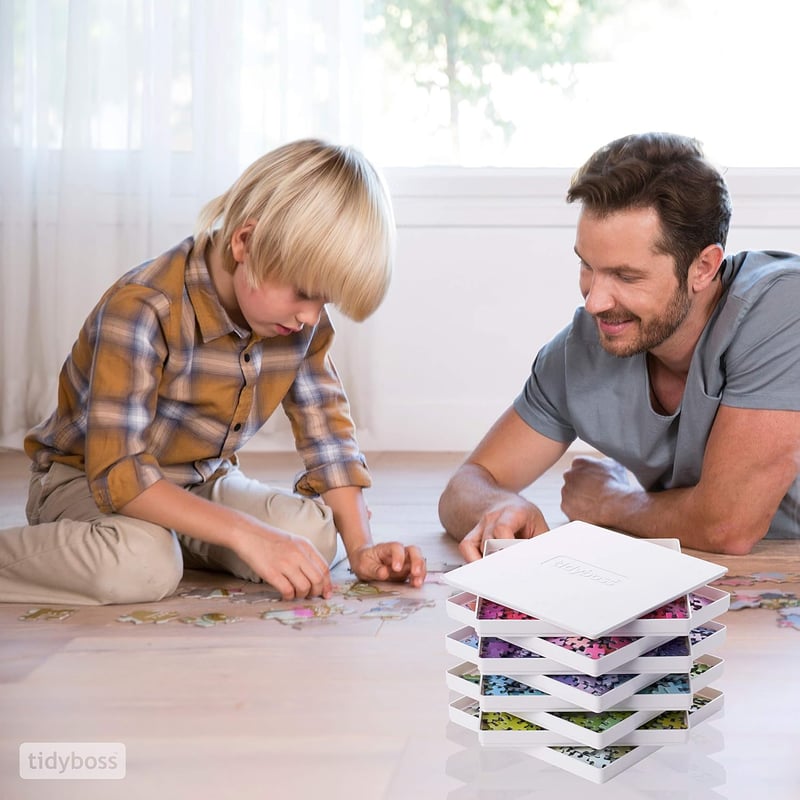 Puzzle Sorting Trays with Lid - Portable Jigsaw Accessories for Up to 1500 Pieces