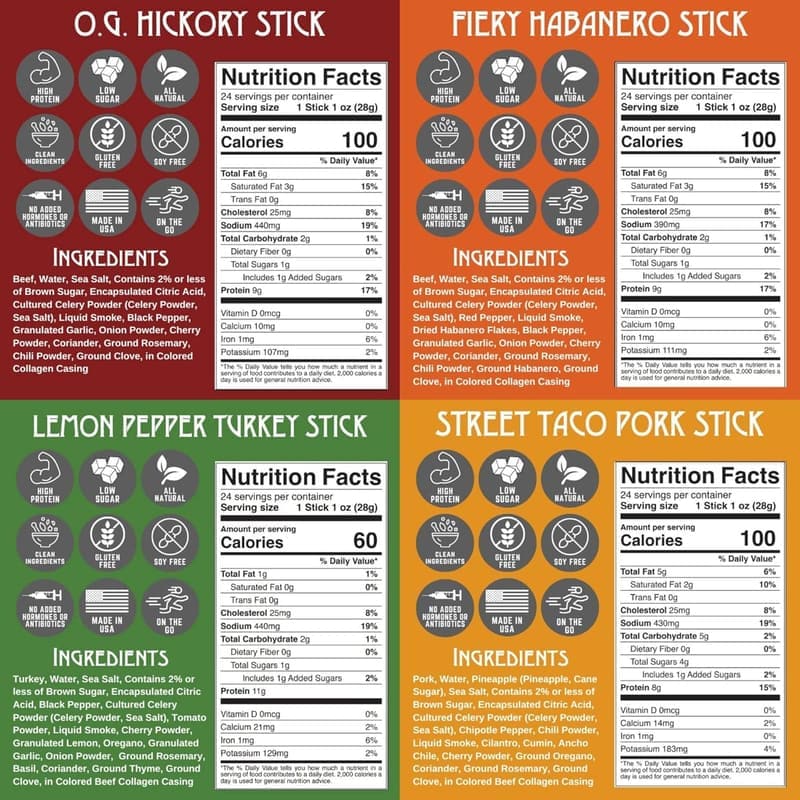 Healthy Meat Sticks Variety Pack | Gluten-Free & Keto Snacks