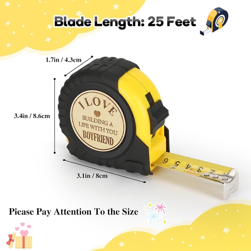 Boyfriend Birthday or Father's Day Gift - 25 FT Tape Measure