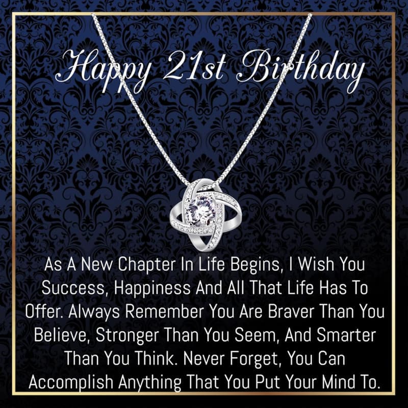 Happy 21st Birthday Necklace for Women - Unique Gift Idea