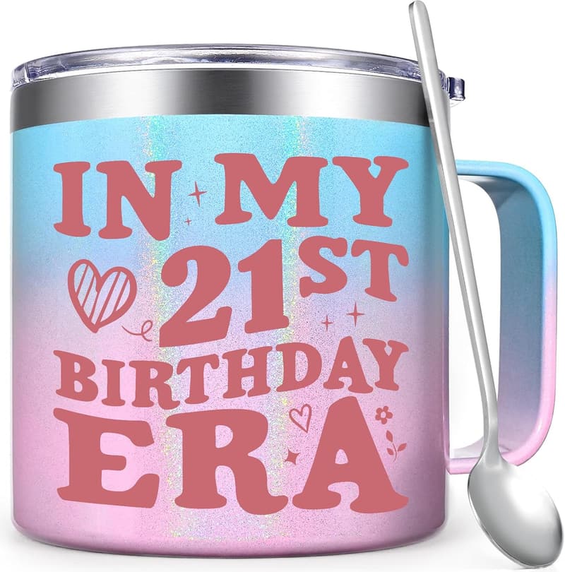 21st Birthday Stainless Steel Coffee Mug for Women