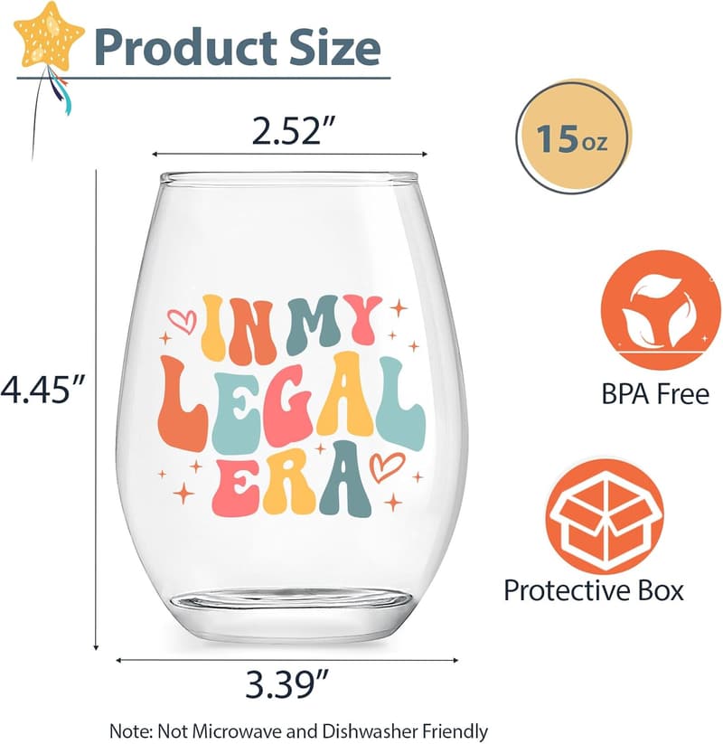 21st Birthday Wine Glass Gift for Her, 15oz