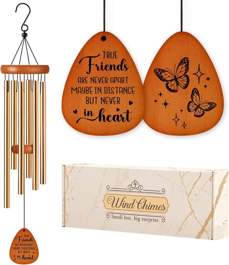 Friendship Wind Chimes - Best Friend Birthday Gift for Women