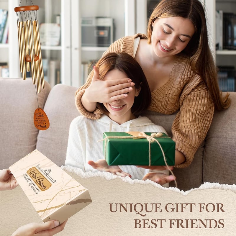 Friendship Wind Chimes - Best Friend Birthday Gift for Women